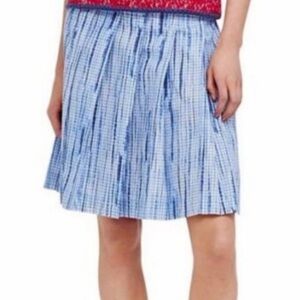 Tory Burch Shibori Dip-Dye Cotton Poplin Skirt | Preppy Pleated Midi – Size 2
